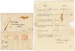 IRELAND 1820 PRINTED LETTER to ROOSE NORWICH UNION + LIMERICK 94 MILEAGE in RED - Picture 1 of 4