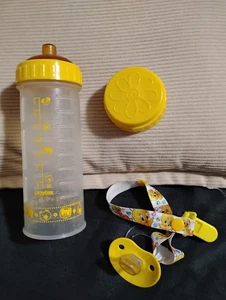 Vintage Playtex Flat Top Latex Nipple Nurser Drop In Baby Bottle Tweety Pacifier - Foto 1 di 2