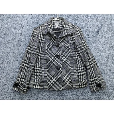 Abrigo Chicos Cuadros Abotonados Guisante Talla Mediana/1 Pata de Gallo Clásico Púrpura Negro Foto 1 de 4