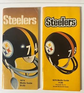 Lot of 2 Vintage NFL Original PITTSBURGH STEELERS MEDIA GUIDES 1974 & 1978 - Bild 1 von 2