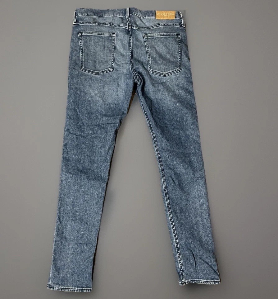 Pantalones de mezclilla para hombre Five Four Los Angeles azul lavado medio ajustados 34x34 Foto 1 de 4