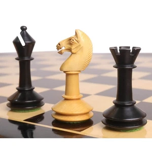 3.5" Monolith Miniature Chess Pieces Only Set - Ebonised Boxwood - Picture 1 of 11