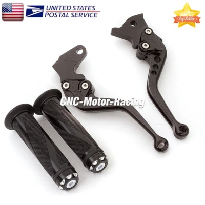 For Yamaha XT350 1985-1995 XT600 1984-1986 CNC Brake Clutch Levers & Grips Short - Image 1 of 4