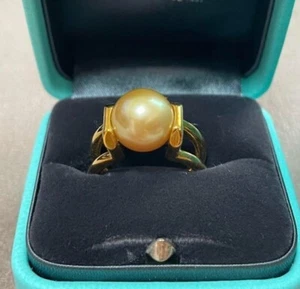 Tiffany & Co. Tiffany HardWear Gold Pearl 18k Yellow Goid Ring w/Box Case US5.25 - Picture 1 of 4