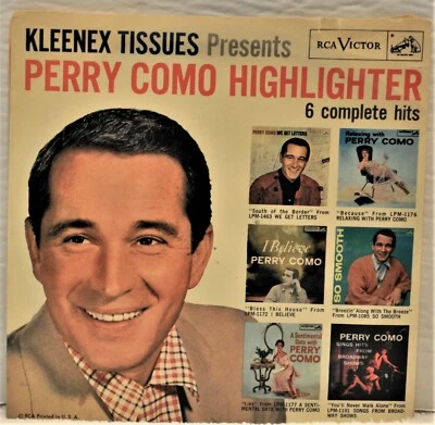 PERRY COMO "Kleenex Tissues Promo"  1957 45RPM EP 6 Complete Hits - Image 1 of 4