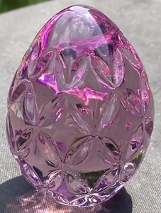 Waterford Kristall signiert Amethyst lila Ei Glas Skulptur 2,5" Irland - Bild 1 von 7