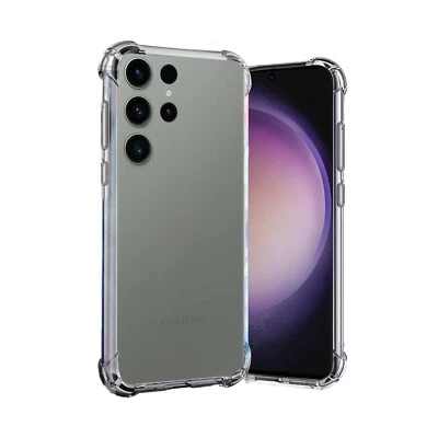 Cubierta de teléfono parachoques de gel de silicona ultra negra o transparente para Samsung Galaxy S23 Foto 1 de 4