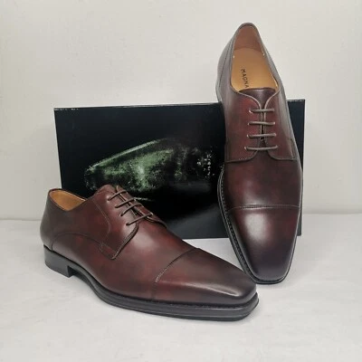 Zapatos Derby Magnanni Samson Pulidos Puntera Gorra Para Hombre Talla 9.5 M Foto 1 de 4