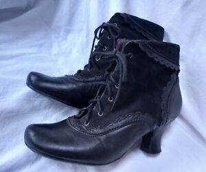 Hush puppies Vanessa size 7  40  victorian steampunk Ankle boots black  VGC