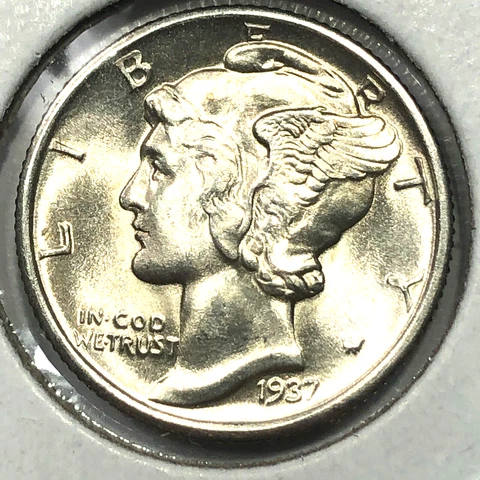 1937-D Uncirculated Mercury Silver Dime -  #19698 Cover
