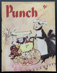 Quentin Blake PUNCH MAGAZINE 1959 VINTAGE ART Cartoons Nanny Pushing Pram