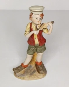 Porcelain Figurine Boy Playing Eureka 8 1/2 Inches Tall - Picture 1 of 5