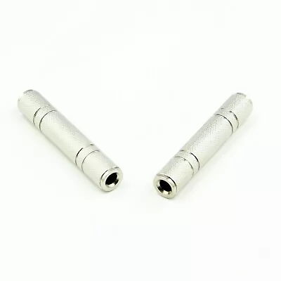 (Pack of 2) 6.35mm 1/4 inch Mono Jack Female Socket Guitar Cable Coupler Adapter - Image 1 of 4