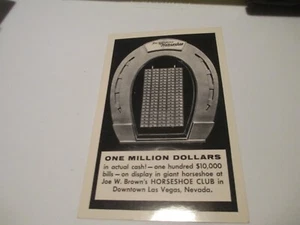 Vintage Las Vegas Joe W. Brown's Horse Casino Postcard One Million In Cash - Picture 1 of 2