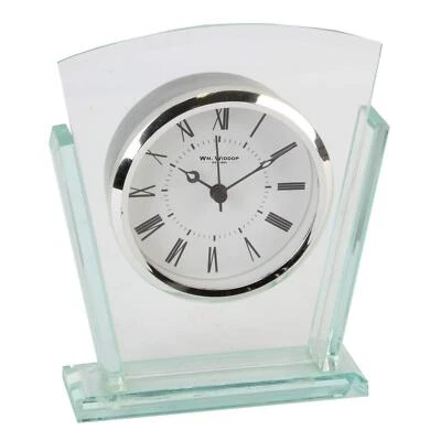 Glass Bezel Art Deco Style Quartz Mantel Clock - W M Widdop - Image 1 of 2