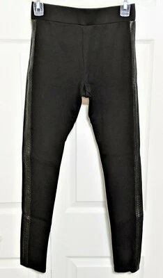 Leggings Romeo & Juliet Couture Talla S Elastizados Negros con Rayas Laterales de Cuero Sintético Foto 1 de 4