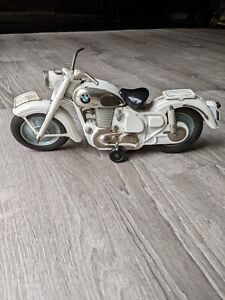 Bandai Motorcycle WHITE  BMW 500 Friction Tin Toy Japan Rare !