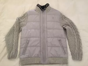 Giacca maglione manica pelliccia Buffalo David Bitton Woto tecnica mista grigio L* - Foto 1 di 6