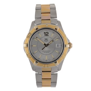 TAG Heuer Aquaracer WAF1120 Silver Dial Gold & Steel 39mm Men's Watch - Picture 1 of 10