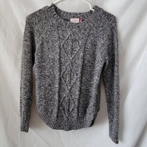 Perfekt weicher You Large SO Heritage Damen Pullover meliert Zopfmuster schwarz/grau - Bild 1 von 10