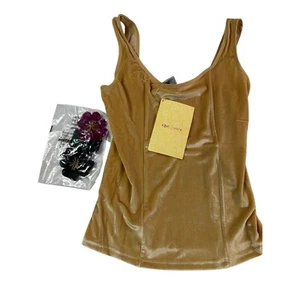 Prendedores de flores de lentejuelas vintage Kathleen Kirkwood de terciopelo dorado talla pequeña NUEVO - Imagen 1 de 8