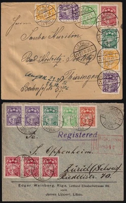 Cubiertas Letonia 1922/1926 registradas Riga a Suiza + Liepaja a Alemania Foto 1 de 4