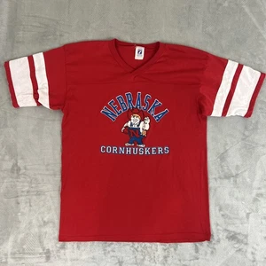 Vintage Men L 90s Logo 7 Single Stitch Herbie Husker Nebraska Cornhuskers Shirt - Picture 1 of 8