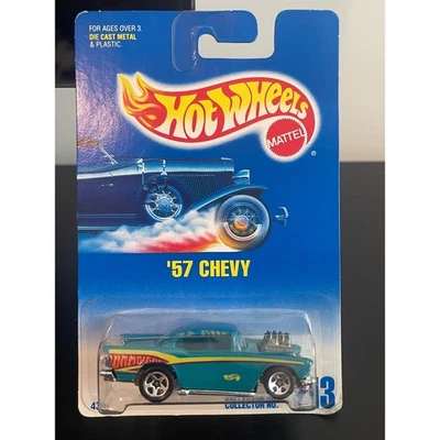 00568 - Hot Wheels 57 Chevy amarillo verde azulado cromo motor coleccionista #213 1994 - NUEVO Foto 1 de 4