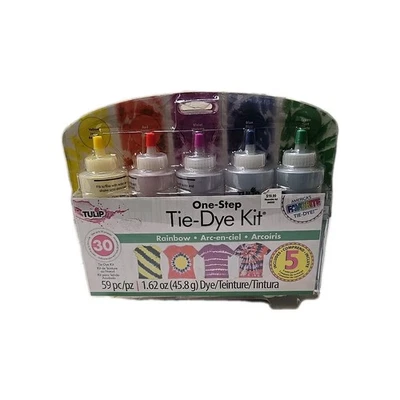 Tulip One Step Tie-Dye Kit 31674 Arco Iris 5 Botellas Exprimibles Paquetes de Tinte Guantes  Foto 1 de 2
