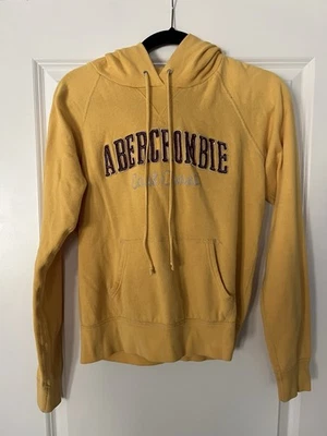 Sudadera con capucha para mujer Abercrombie & Fitch amarilla roja talla mediana Foto 1 de 2