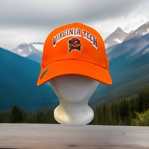 Virginia Tech Hokies Strapback Adjustable Embroidered Hat Orange New - Picture 1 of 14