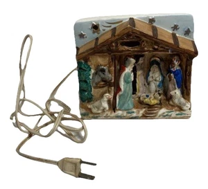 Vintage 1950s Japan Christmas Nativity Manger Scene Lamp Night Light WORKS! - Foto 1 di 7