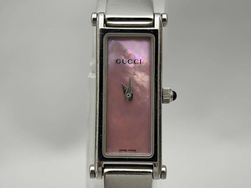 Orologio GUCCI 1500L quadrante rosa cassa quadrata acciaio inox quarzo usatoialetto