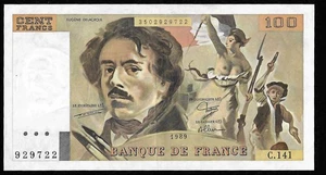 100 Francs Schein Delacroix 1989 Sup ( 023 ) - Bild 1 von 3