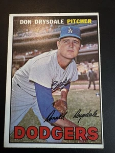 1967 Topps #55 Don Drysdale Los Angeles Dodgers HOF - nave vantaggiosa a terra gratuita - Foto 1 di 7