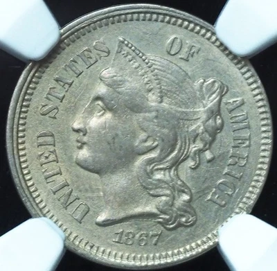1867 3 Cent Nickel MS62 NGC Certified - Image 1 of 4