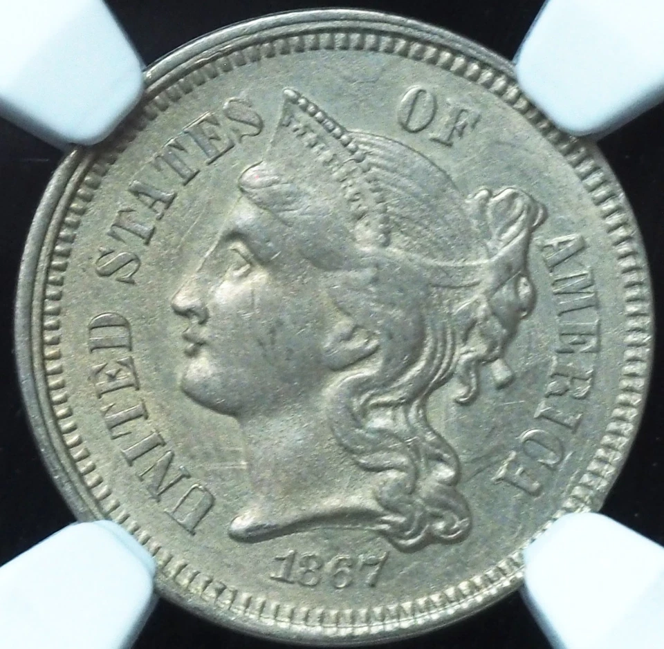 1867 3 Cent Nickel MS62 NGC Certified - Image 1 of 4