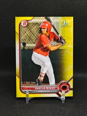 2022 Bowman Prospects Braylin Minier 1st Yellow Paper /75 Cincinnati Reds #BP-93 - Image 1 of 3