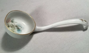 "Antiguo cucharón de 6"" condimento floral pintado a mano Nippon Noritake" - Imagen 1 de 4