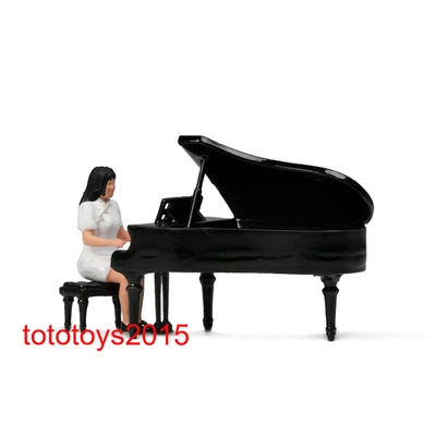 1/87 Фортепиано музыка девочка женщин сцена реквизит миниатюрный HO масштаб фигурка кукла модель игрушка - Изображение 1 из 4