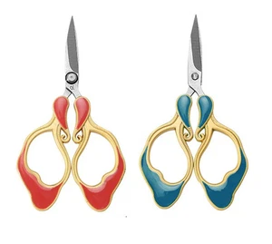 Craft Scissors for Felting & Embroidery Wizardi F07-M13-1-orange-blue - Picture 1 of 3