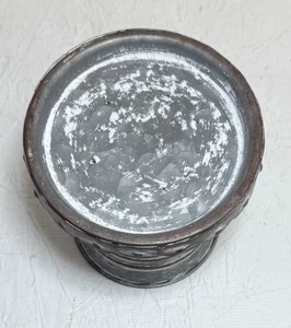 Vintage Galvanized Metal Candle Holder Stand 5x5" - Picture 1 of 2
