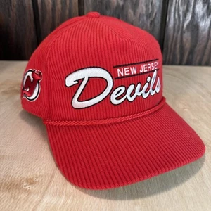Cappello corda diavoli New Jersey berretto snapback velluto a coste 47 marca Hitch retrò anni 90 scritta - Foto 1 di 16