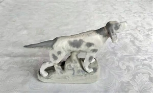 REX VALENCIA PORCELAIN ENGLISH SETTER PEDESTAL FIGURINE SPAIN - Picture 1 of 11