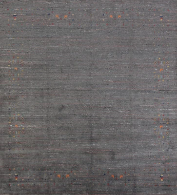 One-of-a-kind Square Tribal Gabbeh Indian Rug Hand-knotted Wool 8x8 ft. - Image 1 of 4