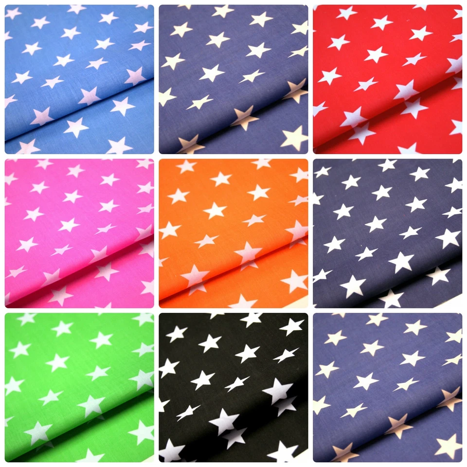 Polycotton Fabric 25mm Stars Craft Material Patchwork Quilt 45" Wide Free UK P&P - Image 1 of 1