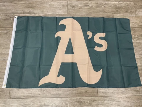 Oakland Athletics MLB Flag 3x5 ft Green Banner The Swingin A's Man-Cave 2021 Cover