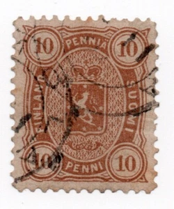 1875 - Finland - 10 p. brown used (D. 12 1/2) - Picture 1 of 1