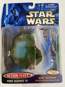 Star Wars Action Fleet Mini Scenes 1 STAP Invasion Jar Jar Battle Droid 1998 - Picture 1 of 2