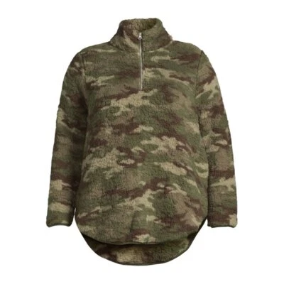 Terra & Sky 女式大码 2X (20W-22W) 25 美分拉链人造夏尔巴人 — 第 1/4 张图片